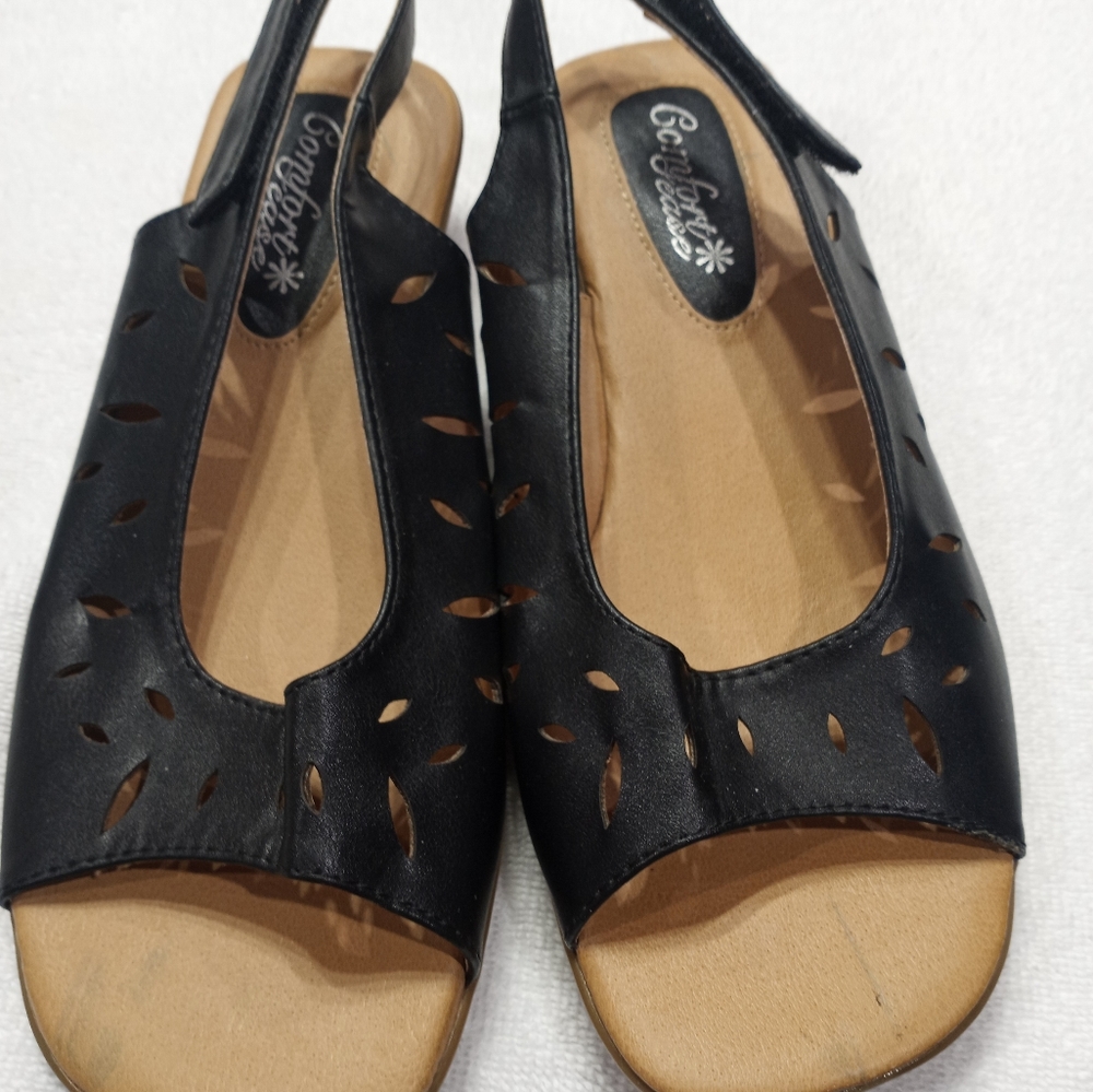 Comfort Ease Shoes Womens Black Size 8W
